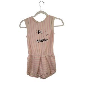 Molo Abigail Powder Pink Striped Romper Girls Youth Euro 134/140 US 9/10
